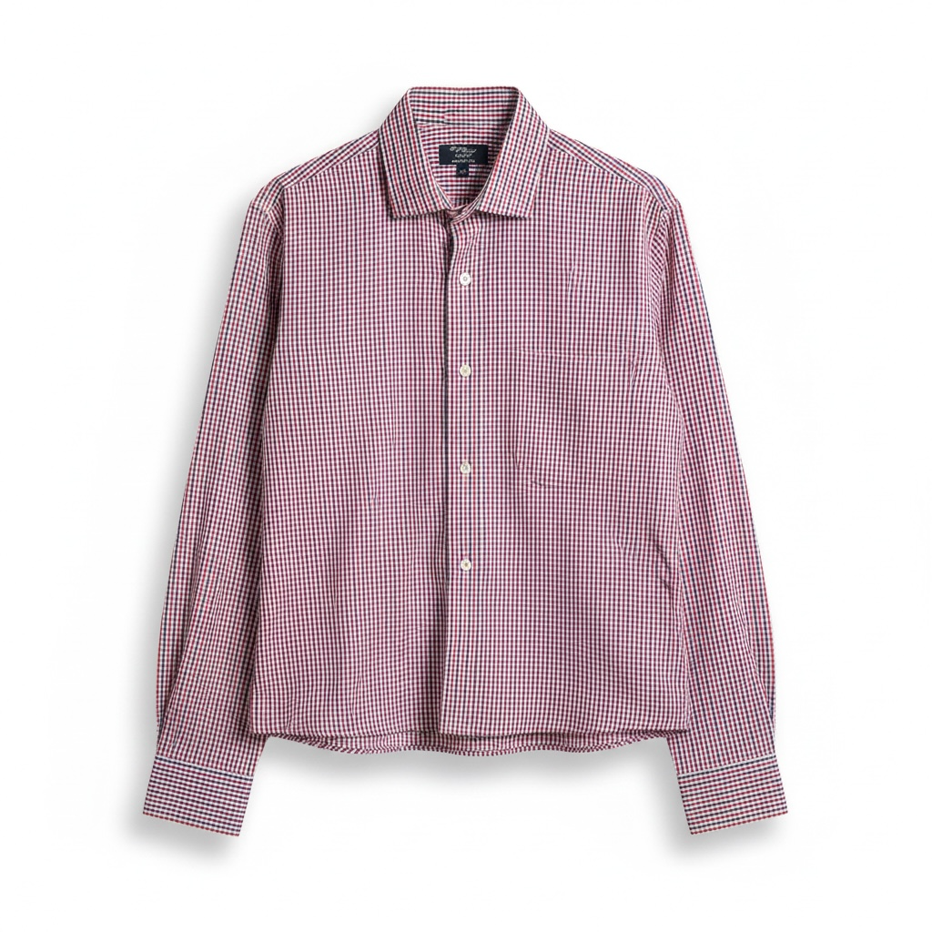 Preppy Check L/S Cropped Button Front Shirt